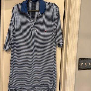 Southern Marsh light blue and white striped polo size XL